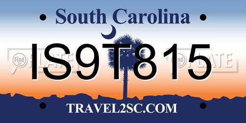 IS9T815 South Carolina License Plate