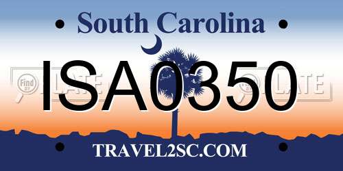 ISA0350 South Carolina License Plate