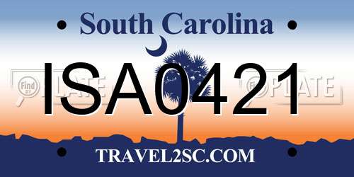 ISA0421 South Carolina License Plate