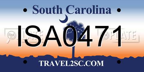 ISA0471 South Carolina License Plate