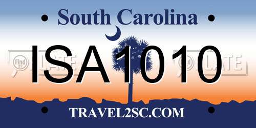 ISA1010 South Carolina License Plate