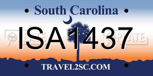 ISA1437 South Carolina License Plate