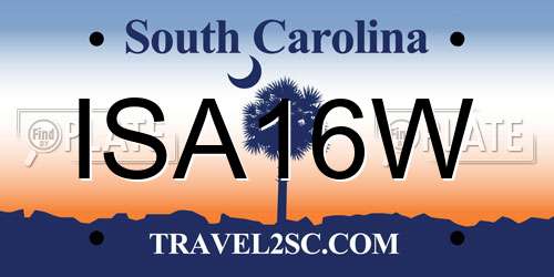 ISA16W South Carolina License Plate