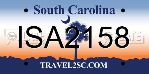 ISA2158 South Carolina License Plate
