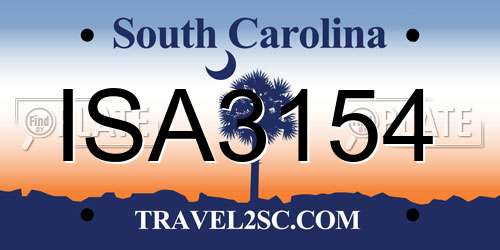 ISA3154 South Carolina License Plate