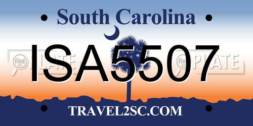 ISA5507 South Carolina License Plate