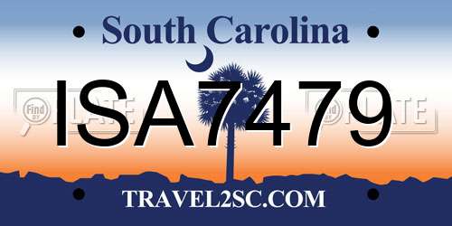 ISA7479 South Carolina License Plate