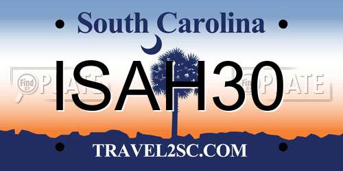 ISAH30 South Carolina License Plate