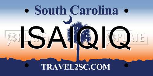 ISAIQIQ South Carolina License Plate