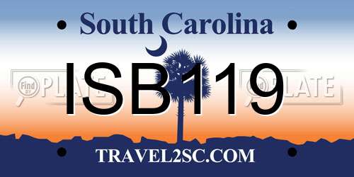 ISB119 South Carolina License Plate