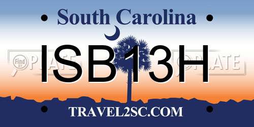 ISB13H South Carolina License Plate