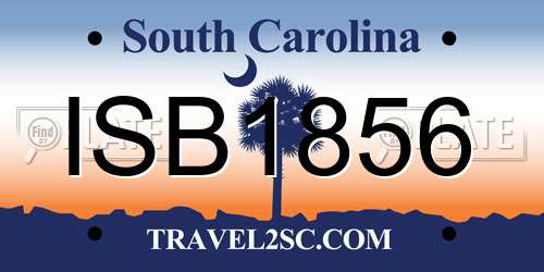 ISB1856 South Carolina License Plate