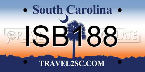 ISB188 South Carolina License Plate