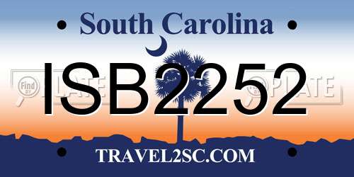 ISB2252 South Carolina License Plate