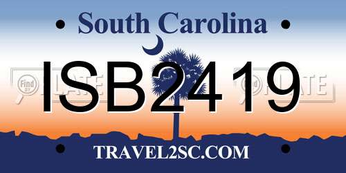 ISB2419 South Carolina License Plate