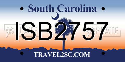 ISB2757 South Carolina License Plate