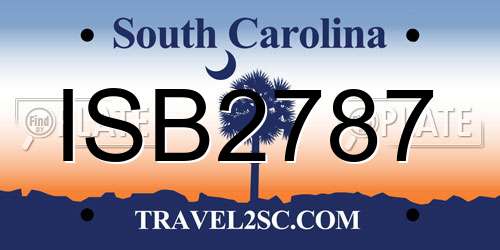 ISB2787 South Carolina License Plate