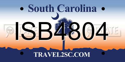 ISB4804 South Carolina License Plate