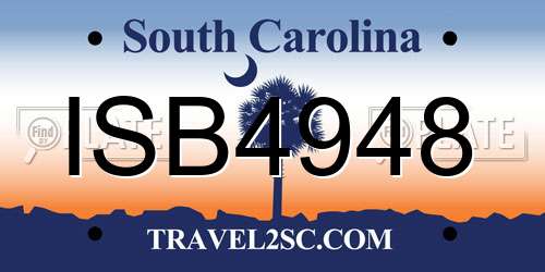 ISB4948 South Carolina License Plate