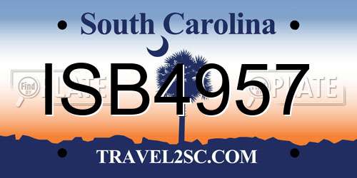 ISB4957 South Carolina License Plate