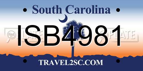 ISB4981 South Carolina License Plate
