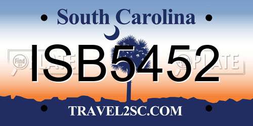 ISB5452 South Carolina License Plate