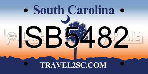 ISB5482 South Carolina License Plate
