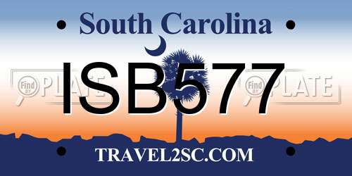 ISB577 South Carolina License Plate