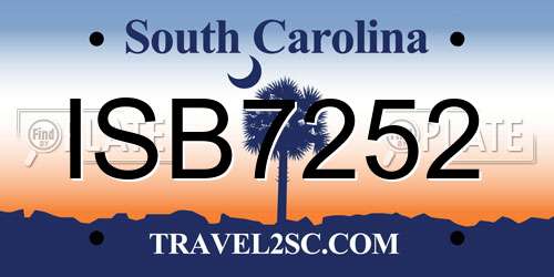 ISB7252 South Carolina License Plate