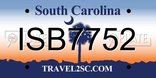 ISB7752 South Carolina License Plate