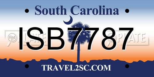 ISB7787 South Carolina License Plate
