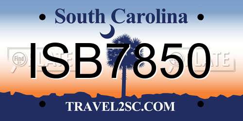 ISB7850 South Carolina License Plate