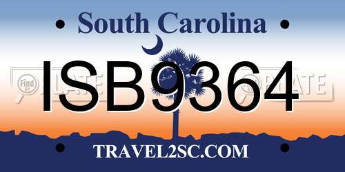 ISB9364 South Carolina License Plate