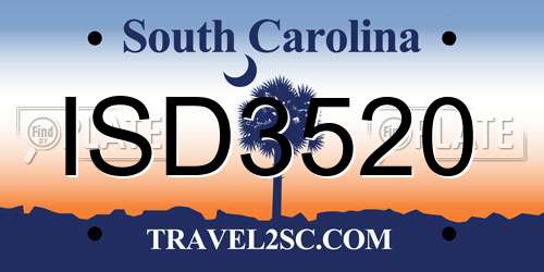 ISD3520 South Carolina License Plate