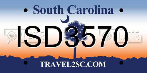 ISD3570 South Carolina License Plate