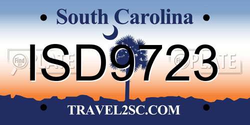 ISD9723 South Carolina License Plate