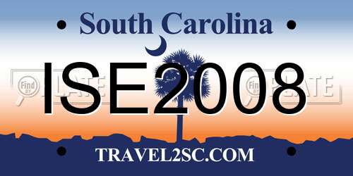 ISE2008 South Carolina License Plate