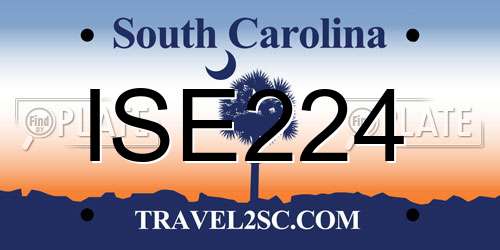 ISE224 South Carolina License Plate