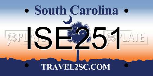ISE251 South Carolina License Plate