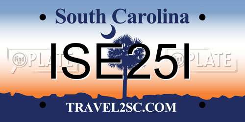 ISE25I South Carolina License Plate