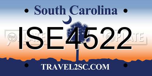 ISE4522 South Carolina License Plate