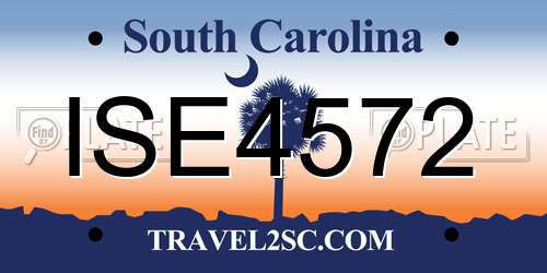 ISE4572 South Carolina License Plate