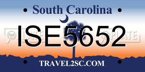 ISE5652 South Carolina License Plate