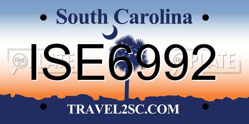 ISE6992 South Carolina License Plate