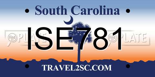 ISE781 South Carolina License Plate