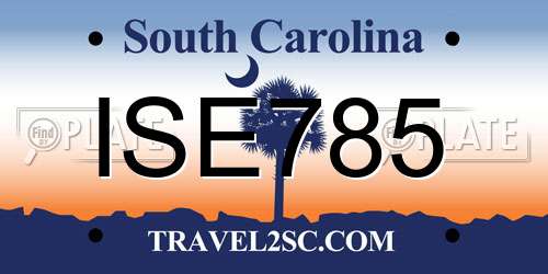 ISE785 South Carolina License Plate