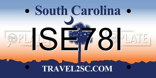 ISE78I South Carolina License Plate