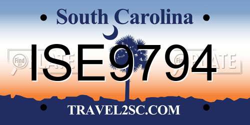 ISE9794 South Carolina License Plate