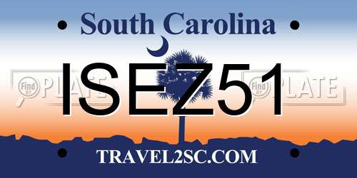 ISEZ51 South Carolina License Plate
