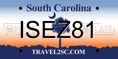 ISEZ81 South Carolina License Plate
